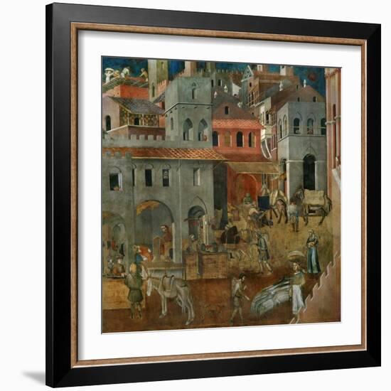 The Blessings of Good Government-Ambrogio Lorenzetti-Framed Giclee Print