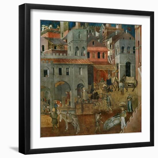 The Blessings of Good Government-Ambrogio Lorenzetti-Framed Giclee Print