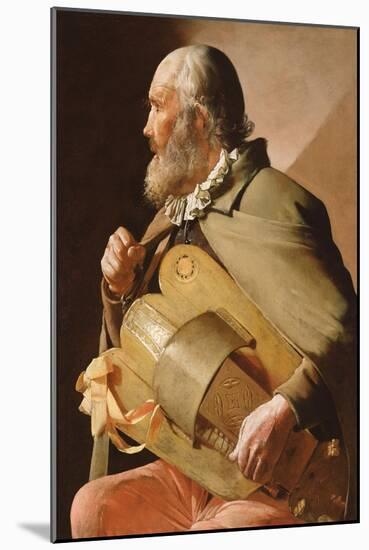 The Blind Hurdy Gurdy Player-Georges de La Tour-Mounted Giclee Print