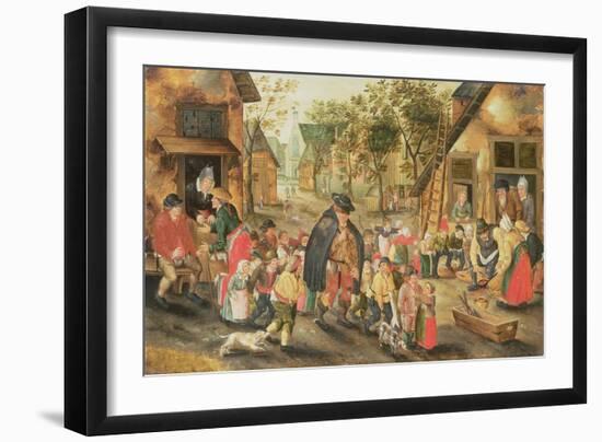 The Blind Hurdy-Gurdy Player-Pieter Brueghel the Younger-Framed Giclee Print