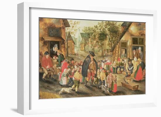 The Blind Hurdy-Gurdy Player-Pieter Brueghel the Younger-Framed Giclee Print