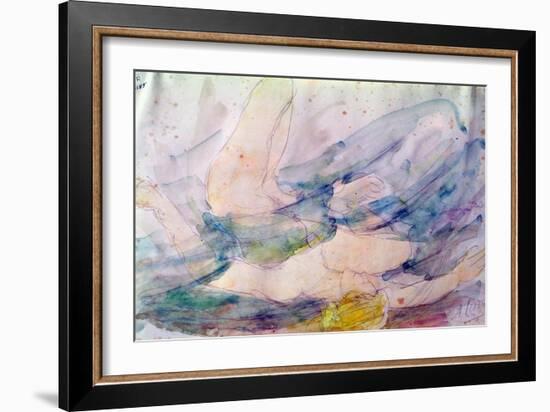 The Blonde Wave (Watercolour on Paper)-Auguste Rodin-Framed Giclee Print