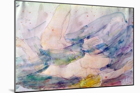 The Blonde Wave (Watercolour on Paper)-Auguste Rodin-Mounted Giclee Print