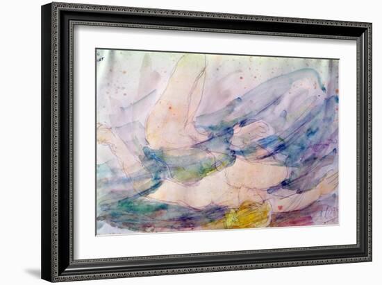 The Blonde Wave (Watercolour on Paper)-Auguste Rodin-Framed Giclee Print