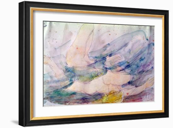 The Blonde Wave (Watercolour on Paper)-Auguste Rodin-Framed Giclee Print