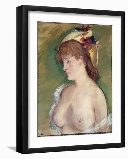 The Blonde with Topless - Oil on Canvas, 1878-Edouard Manet-Framed Giclee Print