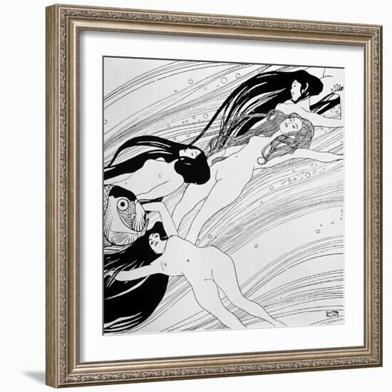 The Blood of Fish, Published in "Ver Sacrum" Magazine, 1898-Gustav Klimt-Framed Giclee Print