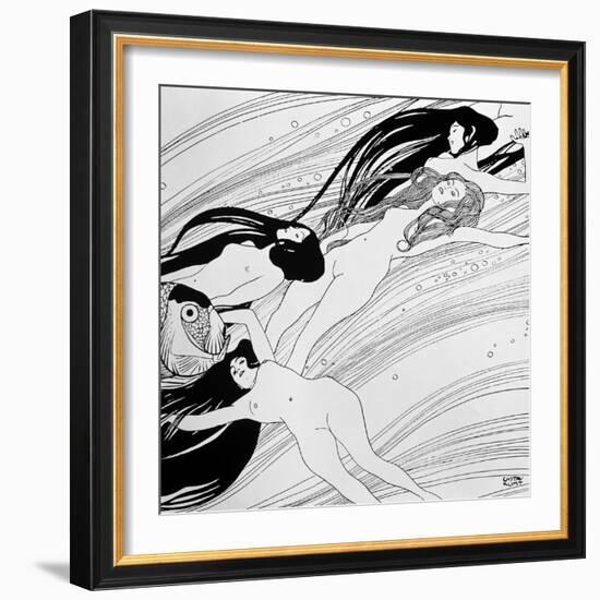 The Blood of Fish, Published in "Ver Sacrum" Magazine, 1898-Gustav Klimt-Framed Giclee Print