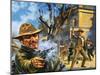 The Bloody Gunfight in the Town of Ingalls in 1893-Harry Green-Mounted Giclee Print