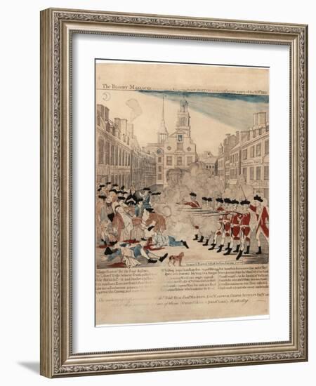 The Bloody Massacre Perpetrate in King-Street Boston on March 5th 1770 by a Party of the 29th…-Paul Revere-Framed Premium Giclee Print