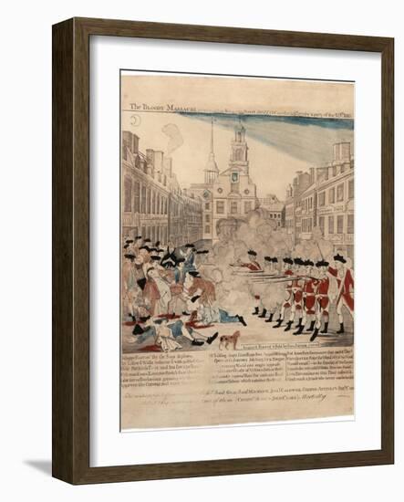 The Bloody Massacre Perpetrate in King-Street Boston on March 5th 1770 by a Party of the 29th…-Paul Revere-Framed Premium Giclee Print