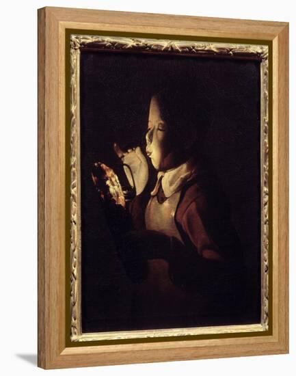 The Blower Has the Lamp. Painting by Georges De La Tour (1593-1652), 1640. Oil on Canvas. Dim: 0.61-Georges De La Tour-Framed Premier Image Canvas