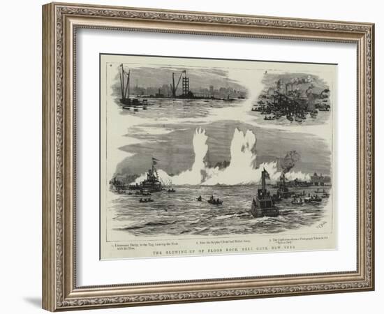 The Blowing-Up of Flood Rock, Hell Gate, New York-William Lionel Wyllie-Framed Giclee Print