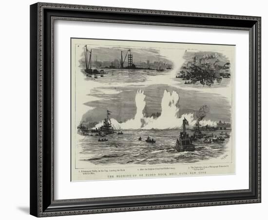 The Blowing-Up of Flood Rock, Hell Gate, New York-William Lionel Wyllie-Framed Giclee Print