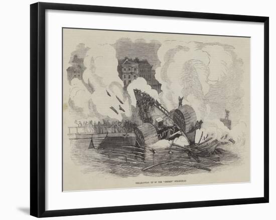 The Blowing Up of the Cricket Steam-Boat-null-Framed Giclee Print