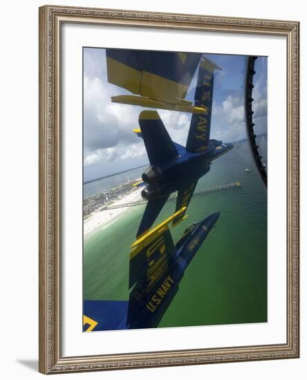 The Blue Angels Perform the Diamond 360 Maneuver Over Florida-Stocktrek Images-Framed Photographic Print