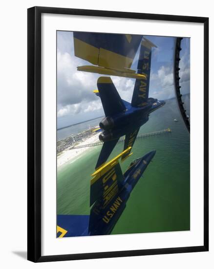 The Blue Angels Perform the Diamond 360 Maneuver Over Florida-Stocktrek Images-Framed Photographic Print