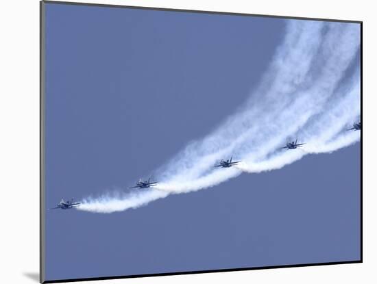 The Blue Angels Performing a Line Abreast Loop During An Air Show-Stocktrek Images-Mounted Photographic Print