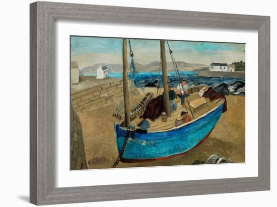 The Blue Boat, 1929 (Oil on Board)-Christopher Wood-Framed Giclee Print