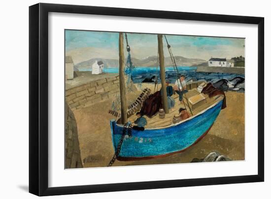 The Blue Boat, 1929 (Oil on Board)-Christopher Wood-Framed Giclee Print