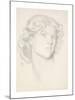 The Blue Bower - Female Head Study-Dante Gabriel Rossetti-Mounted Premium Giclee Print