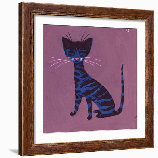 The Blue Cat, 1970s-George Adamson-Framed Giclee Print