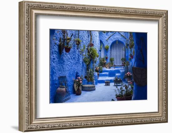 The blue city of Chefchaouen, Morocco, North Africa, Africa-Francesco Fanti-Framed Photographic Print