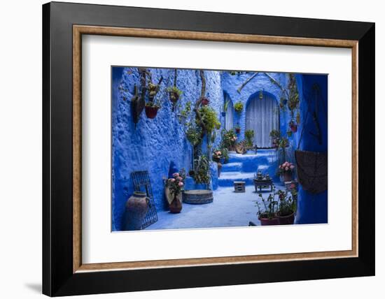 The blue city of Chefchaouen, Morocco, North Africa, Africa-Francesco Fanti-Framed Photographic Print