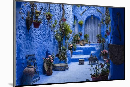 The blue city of Chefchaouen, Morocco, North Africa, Africa-Francesco Fanti-Mounted Photographic Print