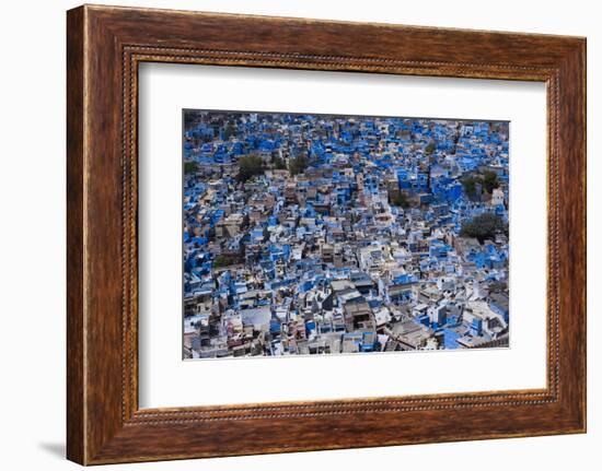 The Blue City of Jodhpur Seen from the Mehrangarh Fort, Jodhpur, Rajasthan, India, Asia-Alex Treadway-Framed Photographic Print