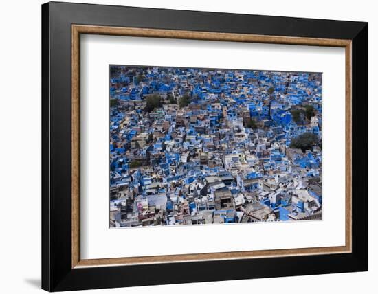 The Blue City of Jodhpur Seen from the Mehrangarh Fort, Jodhpur, Rajasthan, India, Asia-Alex Treadway-Framed Photographic Print