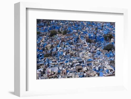 The Blue City of Jodhpur Seen from the Mehrangarh Fort, Jodhpur, Rajasthan, India, Asia-Alex Treadway-Framed Photographic Print