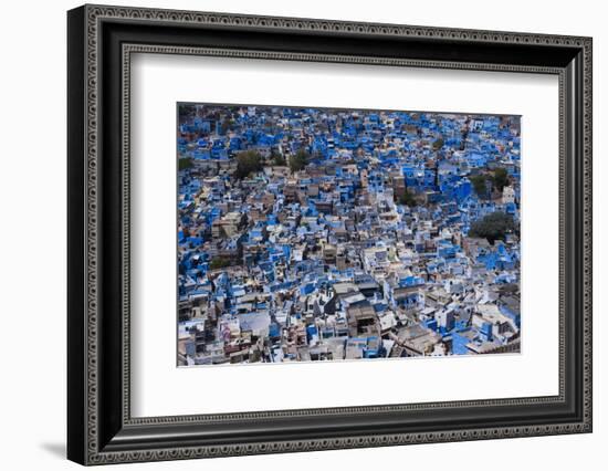 The Blue City of Jodhpur Seen from the Mehrangarh Fort, Jodhpur, Rajasthan, India, Asia-Alex Treadway-Framed Photographic Print