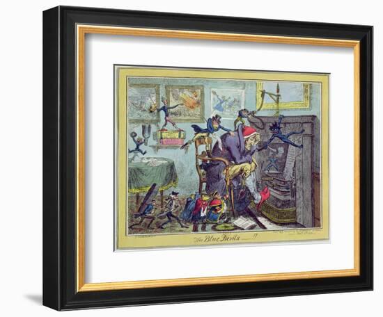 The Blue Devils!, Published by Hannah Humphrey, 10th January 1823-George Cruikshank-Framed Giclee Print