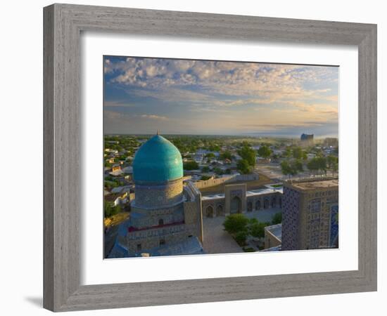 The Blue Domes of the Registan, Samarkand, Uzbekistan-Michele Falzone-Framed Photographic Print