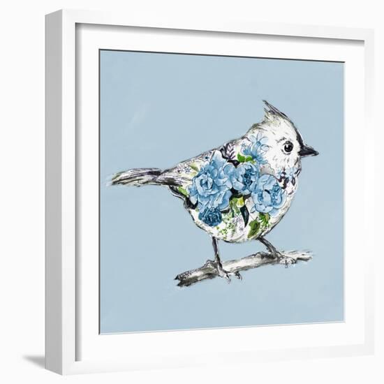 The Blue Floral Bird II-Patricia Pinto-Framed Art Print