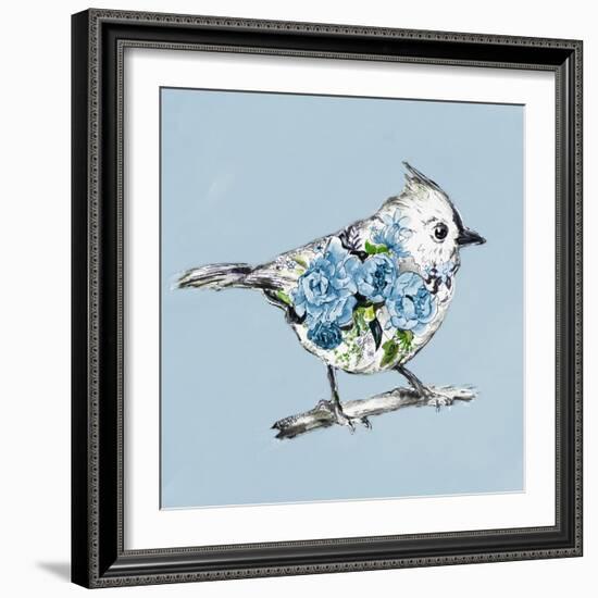 The Blue Floral Bird II-Patricia Pinto-Framed Art Print