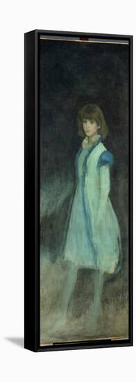 The Blue Girl: Portrait of Connie Gilchrist (1865-1946), C.1879 (Oil on Canvas)-James Abbott McNeill Whistler-Framed Premier Image Canvas
