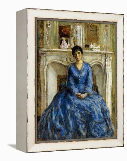 The Blue Gown-Frederick Carl Frieseke-Framed Premier Image Canvas