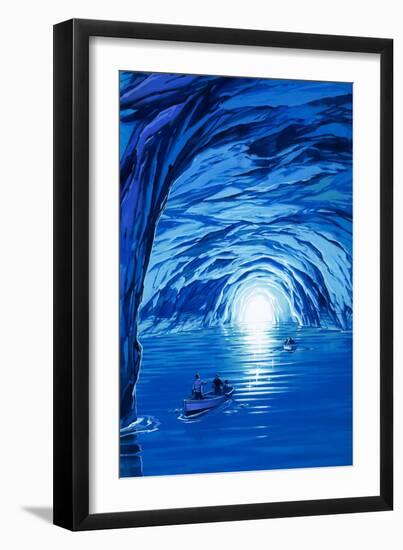 The Blue Grotto in Capri-Angus Mcbride-Framed Giclee Print