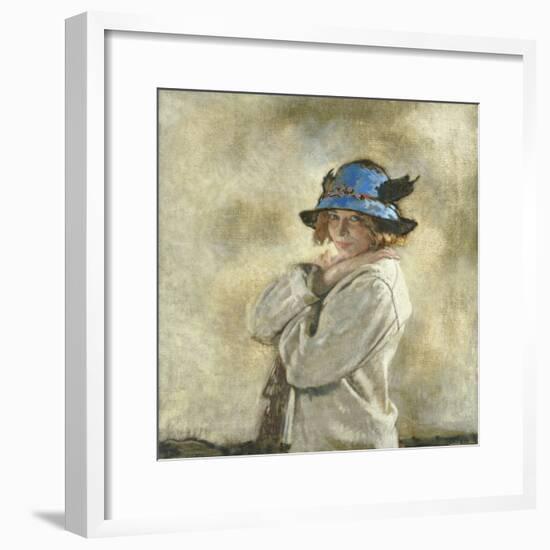 The Blue Hat-Sir William Orpen-Framed Giclee Print