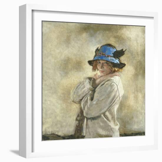 The Blue Hat-Sir William Orpen-Framed Giclee Print
