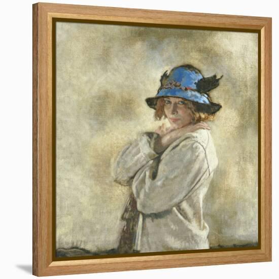 The Blue Hat-Sir William Orpen-Framed Premier Image Canvas