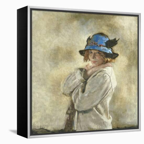 The Blue Hat-Sir William Orpen-Framed Premier Image Canvas