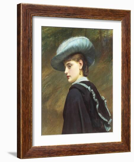 The Blue Hat-Charles Lidderdale-Framed Giclee Print