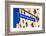 The Blue Hollywood Blvd. Street Sign-flippo-Framed Photographic Print