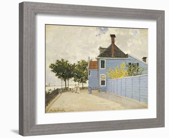 The Blue House, Zaandam, 1871-Claude Monet-Framed Giclee Print