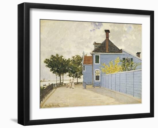 The Blue House, Zaandam, 1871-Claude Monet-Framed Giclee Print