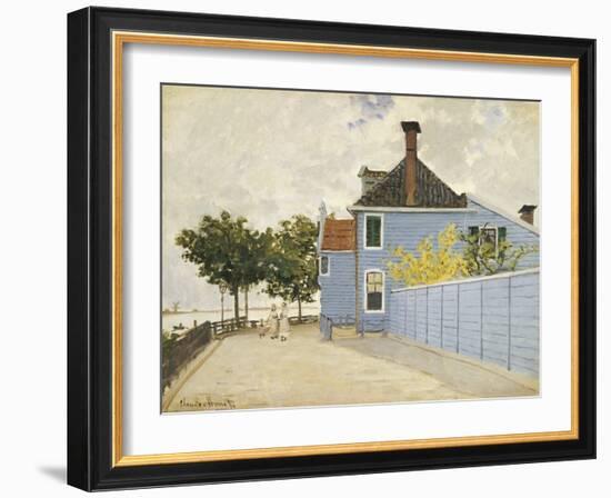 The Blue House, Zaandam, 1871-Claude Monet-Framed Giclee Print