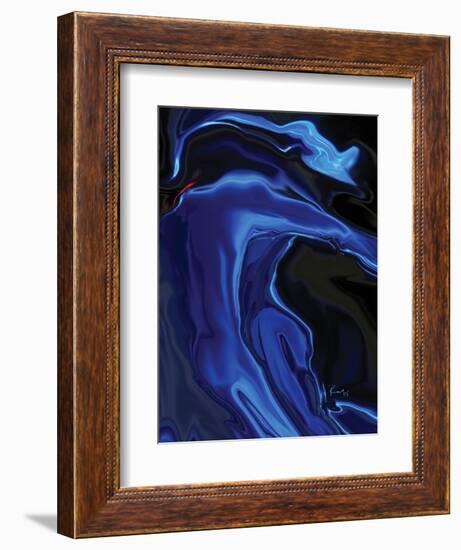 the blue kiss-Rabi Khan-Framed Art Print